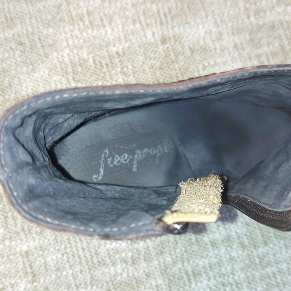 Women's Anthropologie Western Style Leather Suede Ankle Boots Pointed Toe - Picture 9 of 11